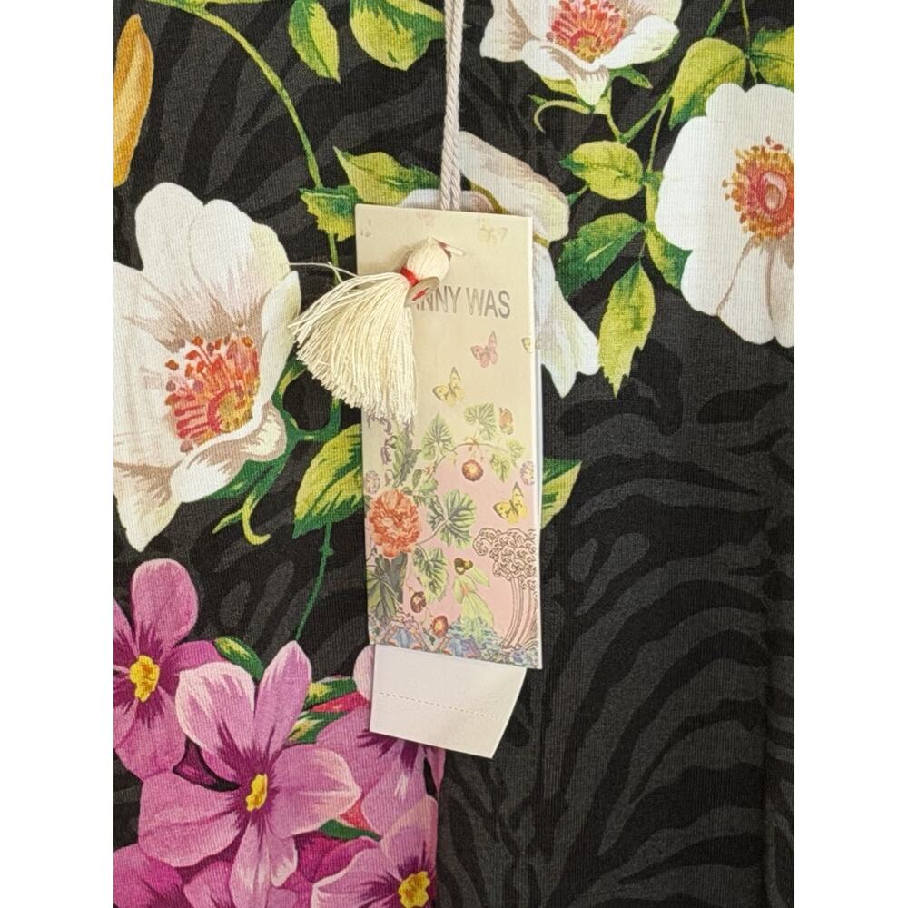 Johnny Was Blooming Breeze Short Sleeve Floral Tee Crew Neck Shirt Black NWT XXL - Picture 3 of 9